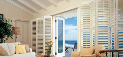 white louvered shutters