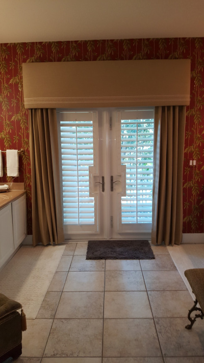 bath draperies with shutters