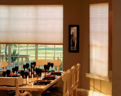 pleated dining room shades